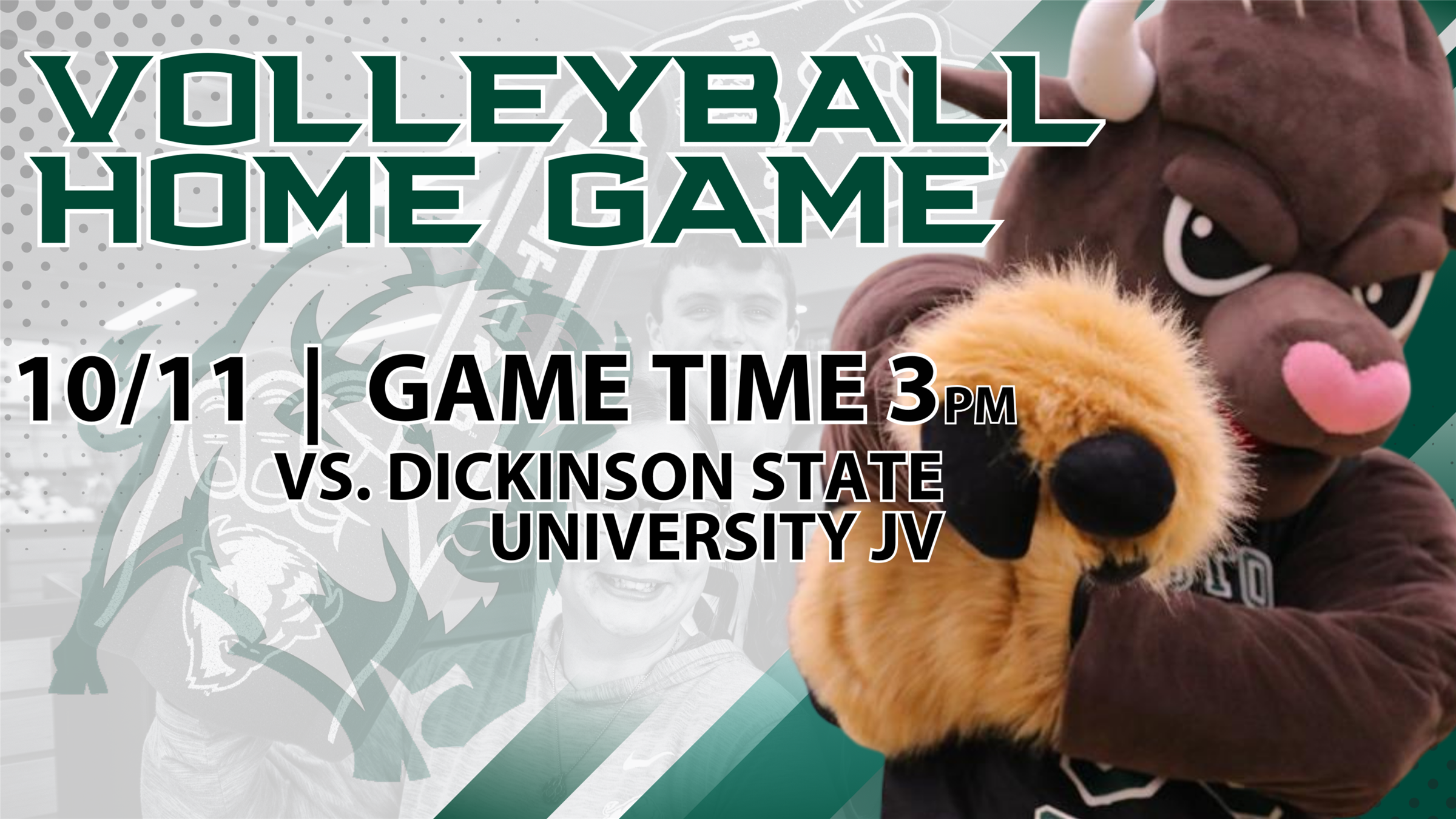 Promotional graphic for Williston State College Teton Volleyball vs. Dickinson State JV